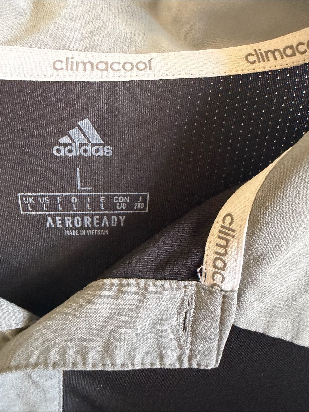 adidas Black Polo with Gray Collar and Trim - Picture 3 of 7